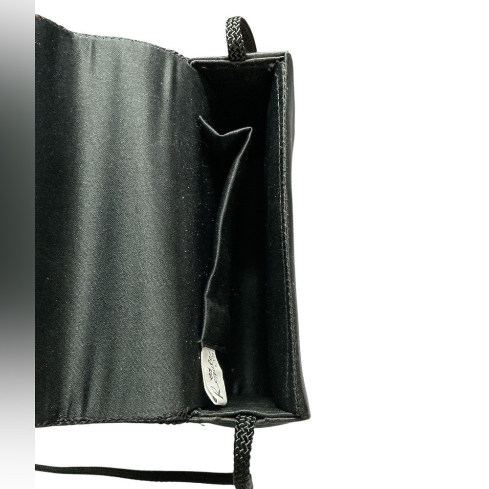 Vintage La Regale Black Satin Evening Bag - Picture 3 of 4
